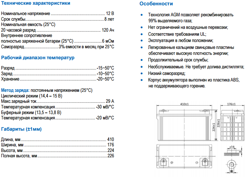 Номинальная емкость аккумулятора