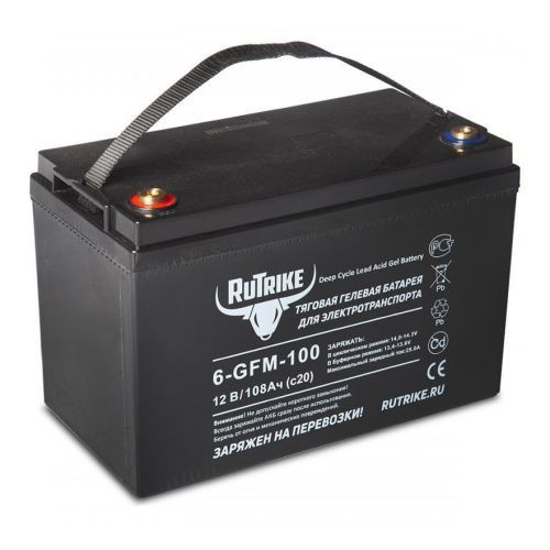 Тяговый гелевый аккумулятор RuTrike 6-GFM-100 (12V108A/H C20)