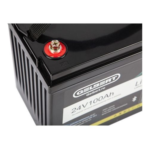 Литиевый тяговый аккумулятор Gelbert LiFePO4 (24V/100Ah/120А/2,400Wh) Bluetooth