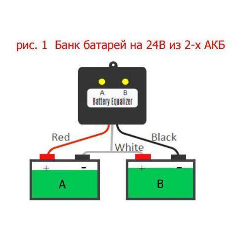 Батарейный эквалайзер (балансир) VEKTOR BE24 (2x12 В)