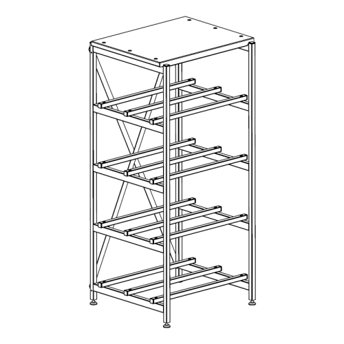 Стеллаж СА.2Х4Т аккумуляторный усиленный с перекладинами на 8 АКБ