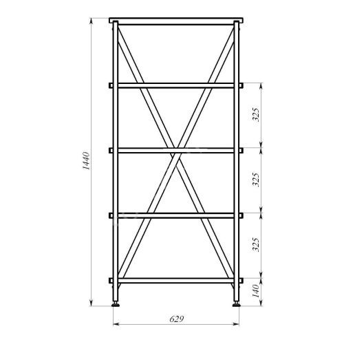 Стеллаж СА.2Х4Т аккумуляторный усиленный с перекладинами на 8 АКБ
