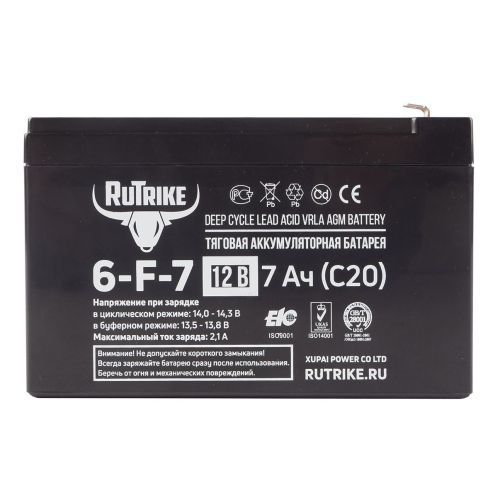 Тяговый аккумулятор RuTrike 6-F-7 (12V7A/H C20)