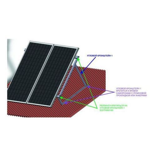 Кронштейн Егерь 1 для крепления солнечных батарей с регулируемым углом на рейлинги