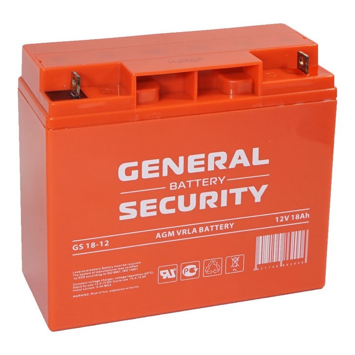 Аккумулятор general security gs 12 12. Аккумуляторная батарея GS 18-12. Аккумулятор General Security. General Security GS 18-12. АКБ 12в 18ач.