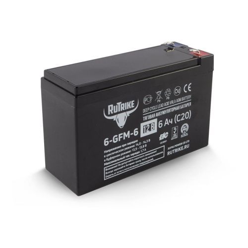 Тяговый аккумулятор RuTrike 6-GFM-6 (12V6A/H C20)