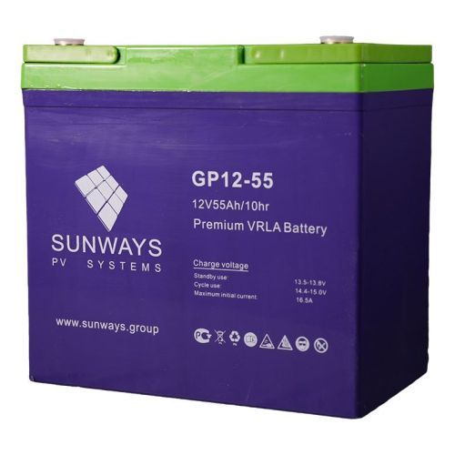 Аккумулятор гелевый Sunways GEL 12-55