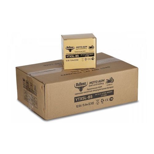 Аккумулятор стартерный для мототехники Rutrike YTX5L-BS (12V/5Ah) (UTX5L-BS, CT 1205, MT 12-5)