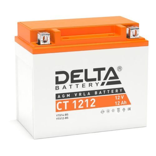 Аккумулятор для мототехники DELTA CT 1212 12В 12Ач (YTX14-BS, YTX12-BS)