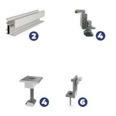 Комплект крепления на 3 панели для наклонной крыши