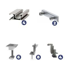 Комплект крепления на 4 панели для наклонной крыши