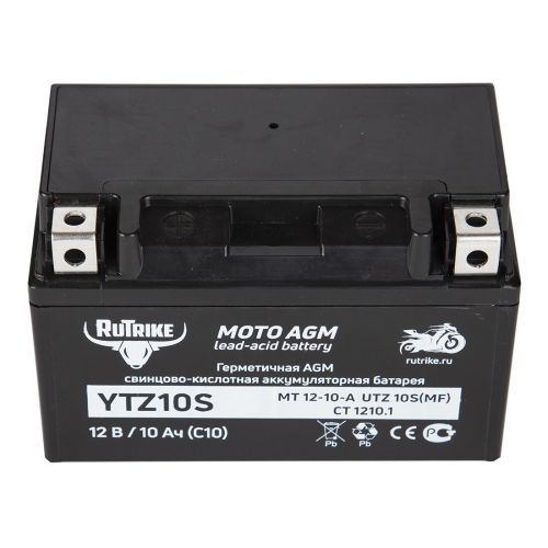 Аккумулятор стартерный для мототехники Rutrike YTZ10S (12V/10Ah) (UTZ10S, CT 1210.1, MT 12-10-A)