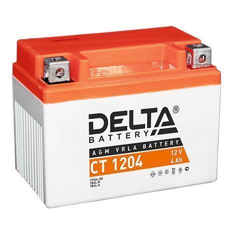 Аккумулятор для мототехники DELTA CT 1204 12В 4Ач (YB4L-B, YB4L-A, YTX4L-BS)