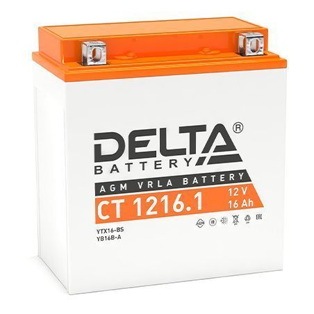 Аккумулятор для мототехники DELTA CT 1216.1 12В 16Ач (YTX16-BS, YB16B-A)