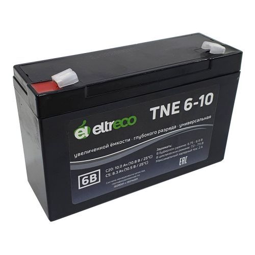 Тяговый аккумулятор Eltreco TNE6-10 (6V10A/H C20)