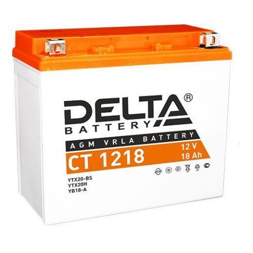 Аккумулятор для мототехники DELTA CT 1218 12В 18Ач (YTX20-BS, YTX20H, YB16-B-CX, YB16-B, YB18-A)