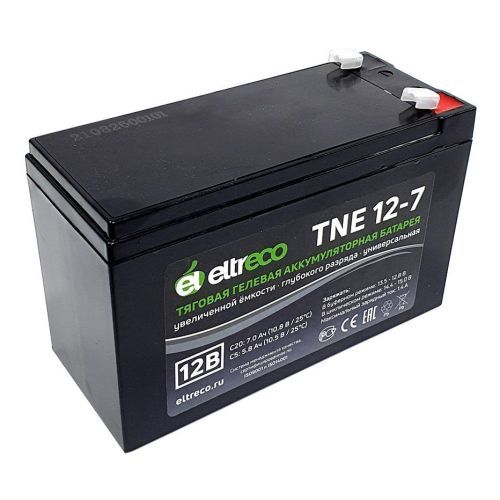 Тяговый аккумулятор Eltreco TNE12-7 (12V7A/H C20)