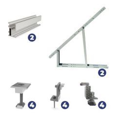 Комплект наклонного крепления на 3 панели, угол 15-30-45-60