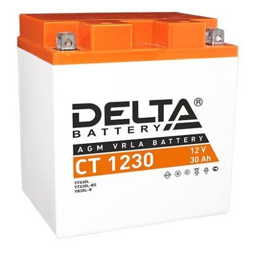 Аккумулятор для мототехники DELTA CT 1230 12В 30Ач (YTX30L, YТX30L-BS, YB30L-B)