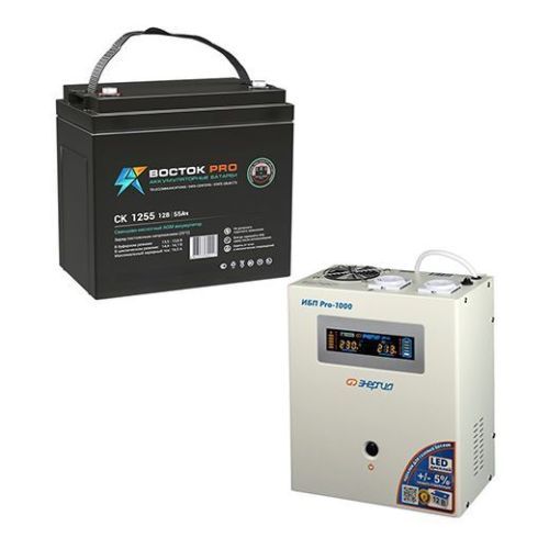 Комплект ИБП Энергия Pro-1000 12V + AGM АКБ 55Ач