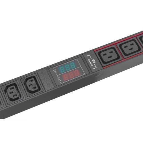 Блок розеток однофазный вертикальный, 24 розетки С13, 6 розеток С19