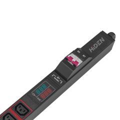 Блок розеток однофазный вертикальный, 24 розетки С13, 6 розеток С19