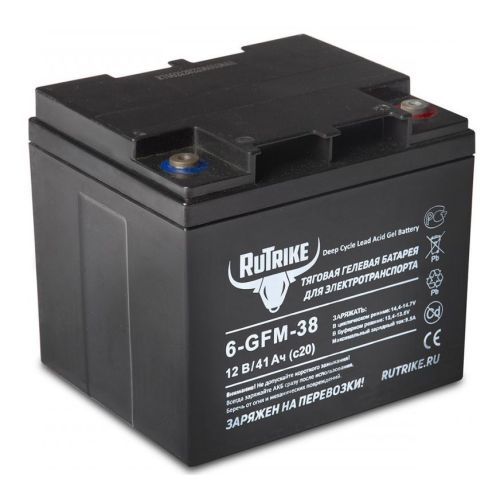 Тяговый гелевый аккумулятор RuTrike 6-GFM-38 (12V41A/H C20)