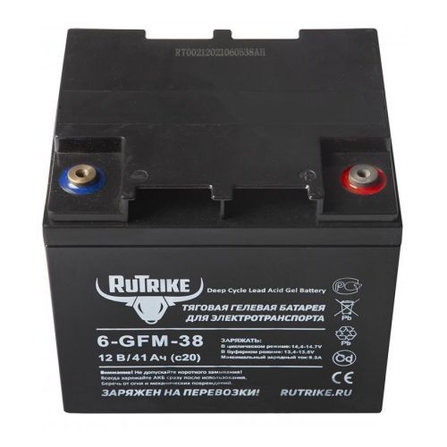 Тяговый гелевый аккумулятор RuTrike 6-GFM-38 (12V41A/H C20)
