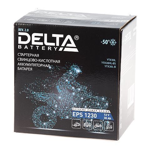 Аккумулятор для мототехники DELTA EPS 1230 (YTX30HL-BS, YTX30L-B, YTX30L)