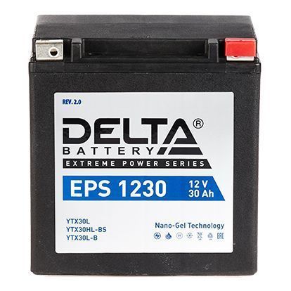 Аккумулятор для мототехники DELTA EPS 1230 (YTX30HL-BS, YTX30L-B, YTX30L)