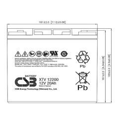 Аккумулятор CSB XTV 12200 WT