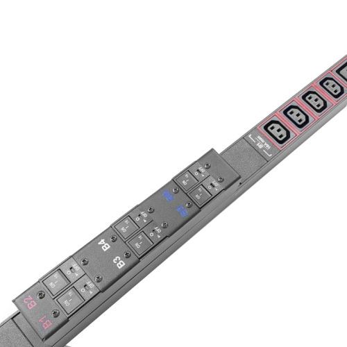 Блок розеток трехфазный вертикальный, 36 розеток C13, 6 розеток C19, 32A