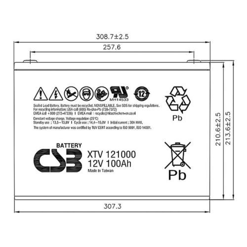 Аккумулятор CBS XTV 121000