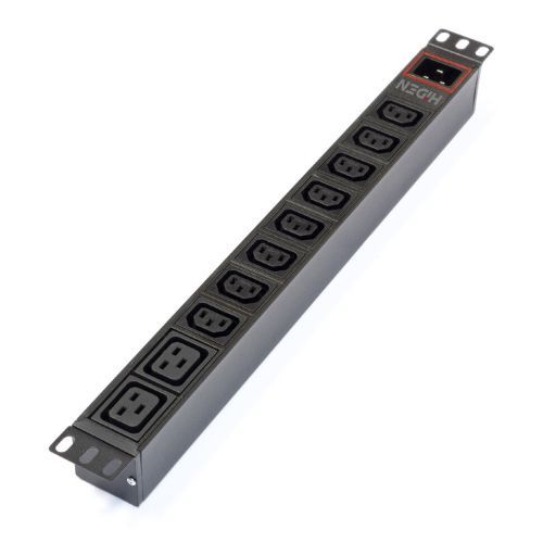 Блок розеток однофазный горизонтальный, 19", 8 розеток C13